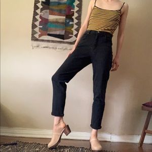 Vintage high waisted stretchy black jeans